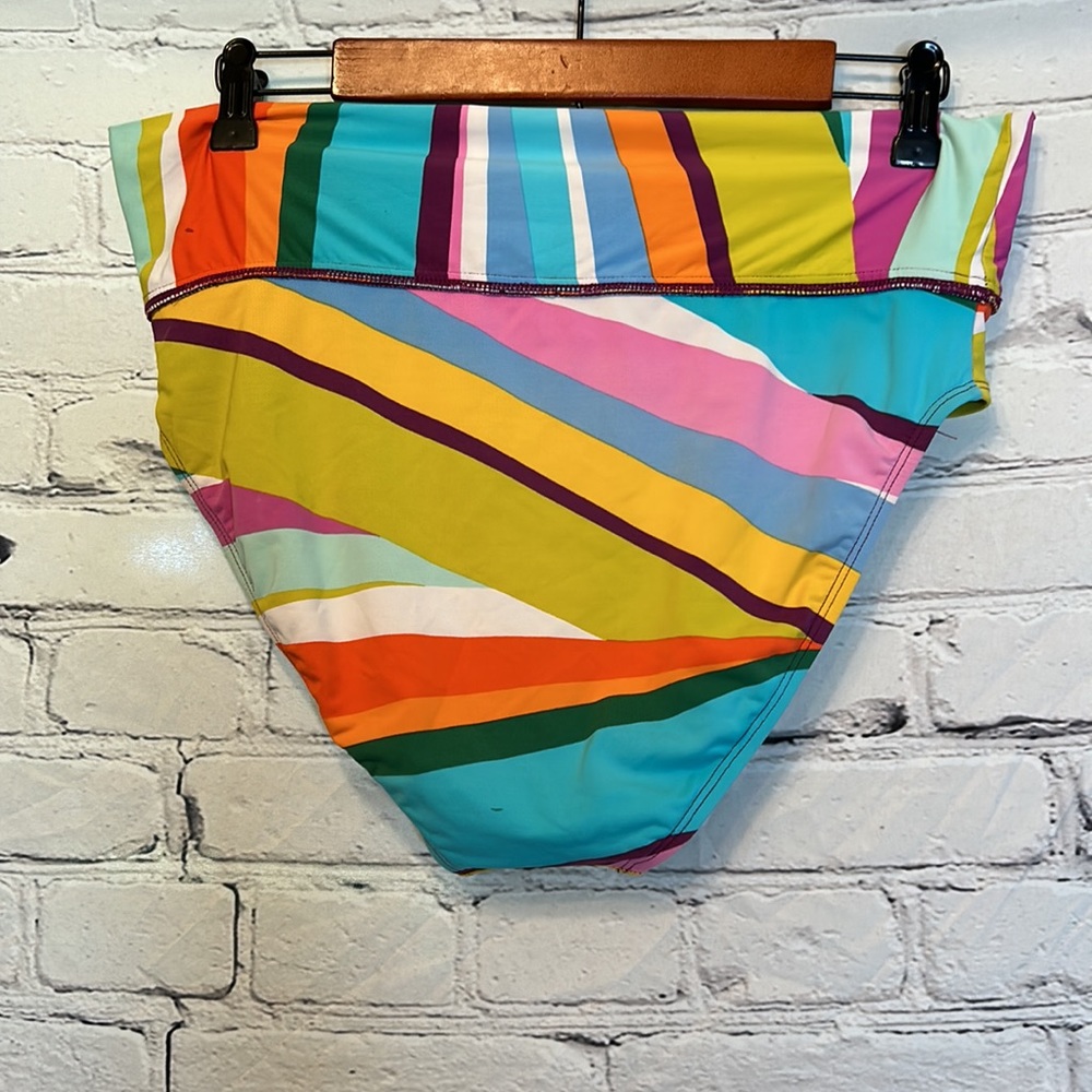 Bleu Rod Beattie Blue Orange Green Purple High Waisted Bikini Bottoms Size 8 - Picture 7 of 10